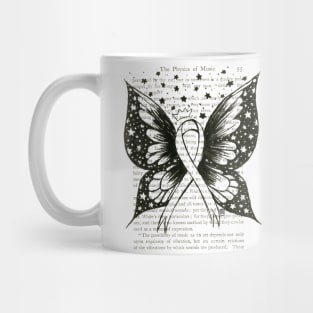 Thyroid Cancer Ribbon w/ wings- black Mug